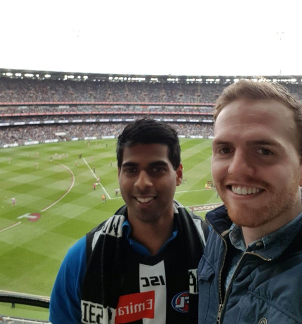 Richard Murray and his best friend at the MCG