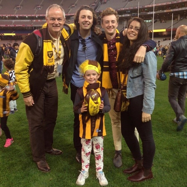 Grant Fraser and family at the game