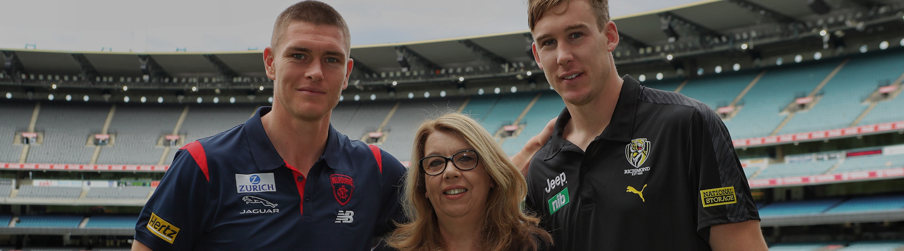 Jennifer Allen, granddaughter of Frank 'Checker' Hughes, pictured with Adam Tomlinson and Tom Lynch