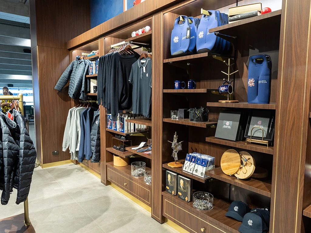 MCC branded merchandise shop with polos, jackets and gifts