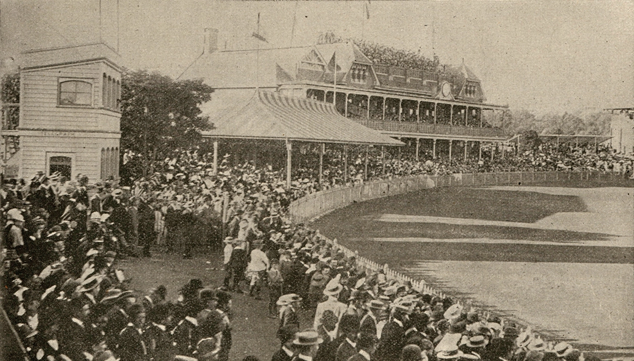 A view of the Melbourne Cricket Club Members' Pavilion in 1895