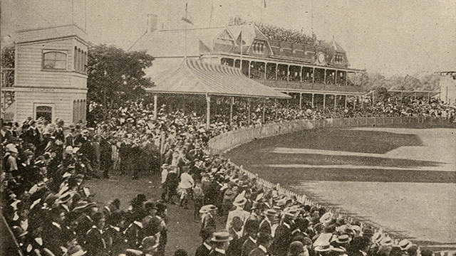 A view of the Melbourne Cricket Club Members' Pavilion in 1895
