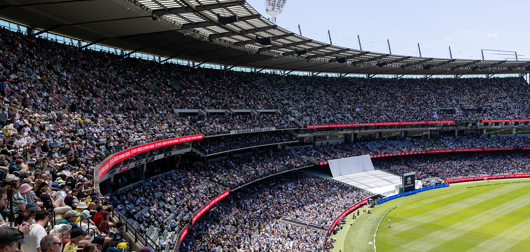 Four levels of the Members' Reserve at the Boxing Day Test