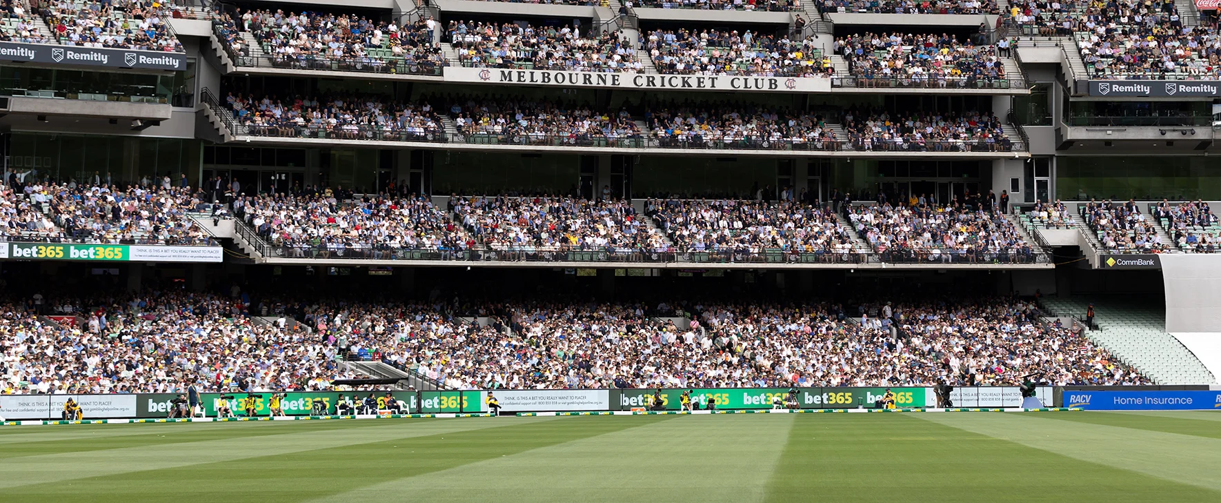 Boxing Day Test match with view of Members' Reserve