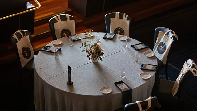 Round table set for formal function