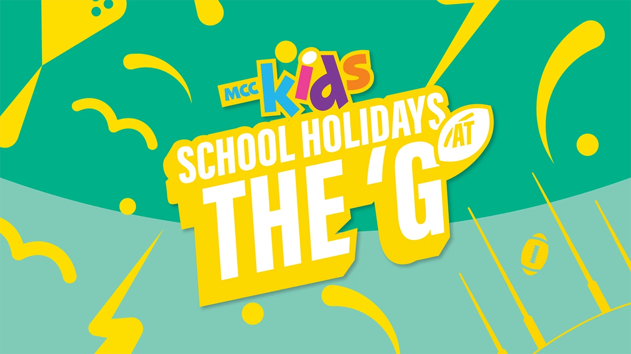 Bright and bold promotion for MCC Kids School Holidays at the G