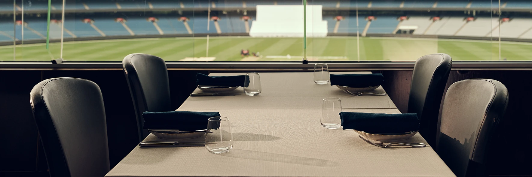 A view out to the MCG arena from the Committee Room Restaurant