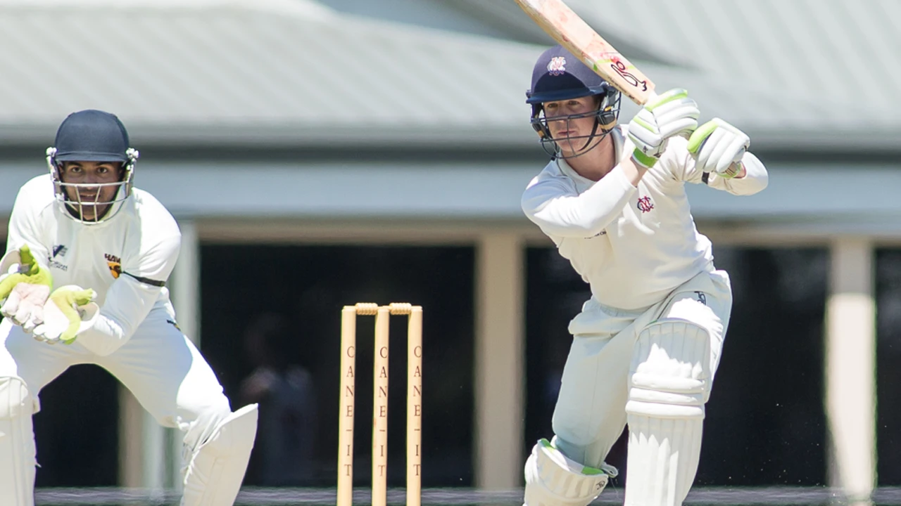 Sam Harper playing a cricket shot for MCC Cricket