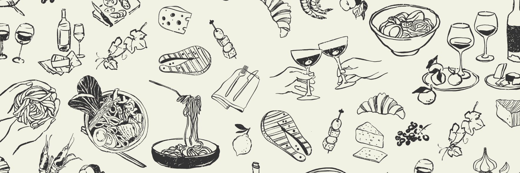 Food and wine illustrations
