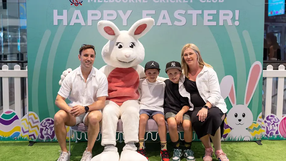 Family photo with the Easter Bunny