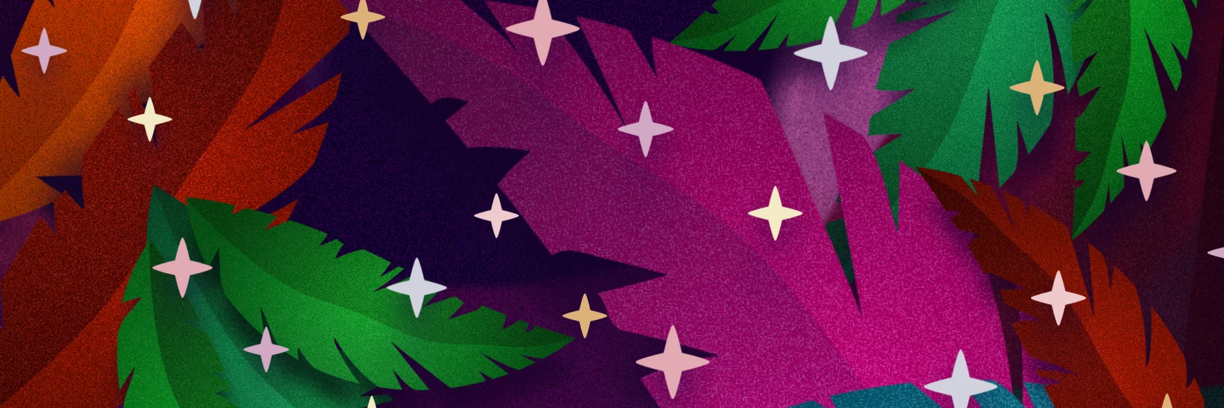 Colourful decorative leaves