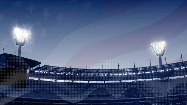 American flag theme over the MCG stadium