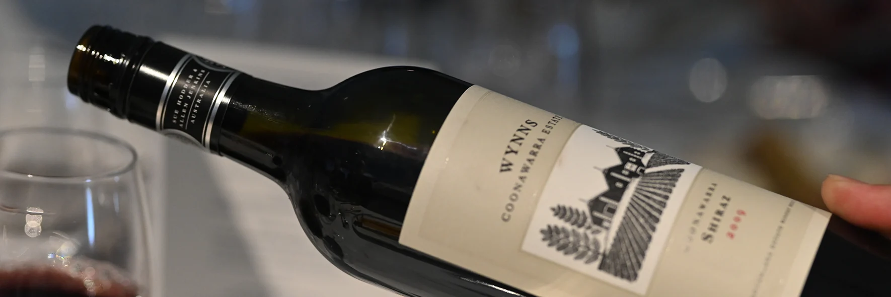 Red wine poured into glass